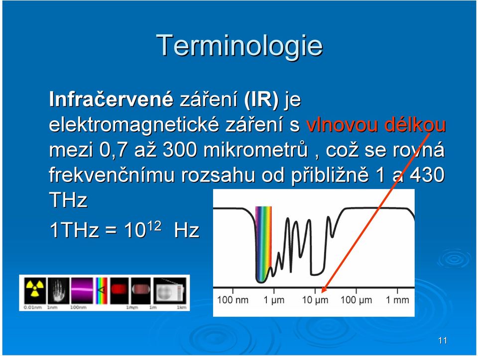 0,7 aža 300 mikrometrů, což se rovná frekvenčnímu