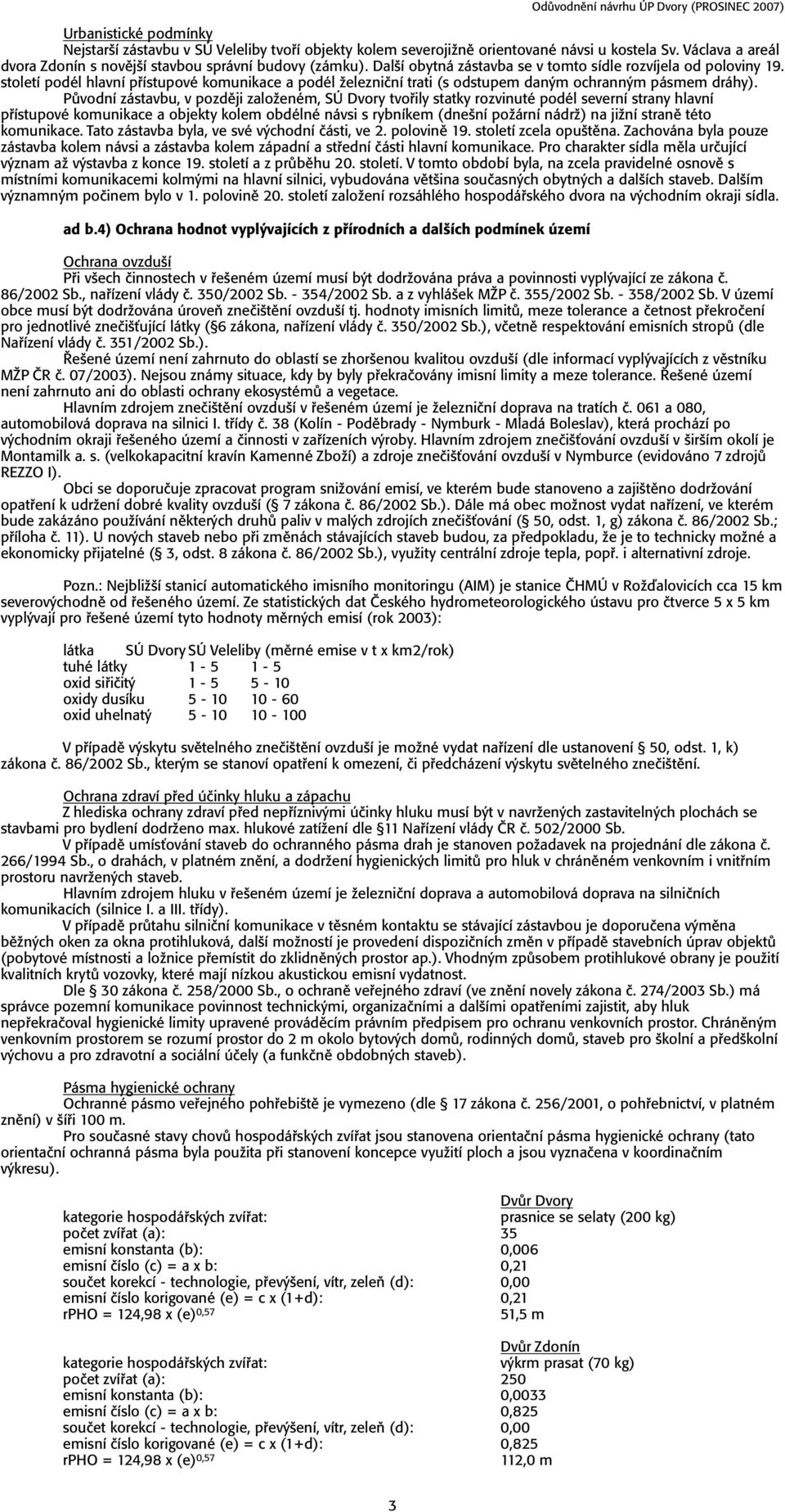 Původní zástavbu, v později založeném, SÚ Dvory tvořily statky rozvinuté podél severní strany hlavní přístupové komunikace a objekty kolem obdélné návsi s rybníkem (dnešní požární nádrž) na jižní