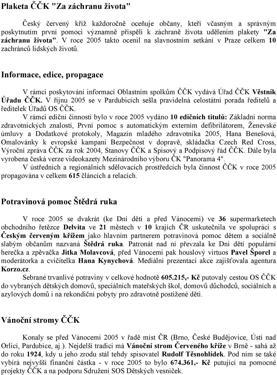 Informace, edice, propagace V rámci poskytování informací Oblastním spolkům ČČK vydává Úřad ČČK Věstník Úřadu ČČK.