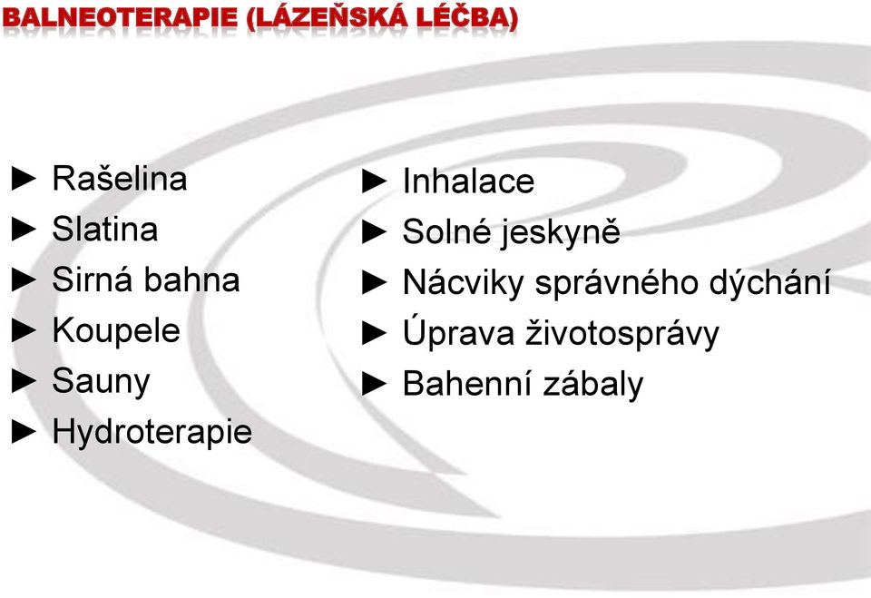 Hydroterapie Inhalace Solné jeskyně