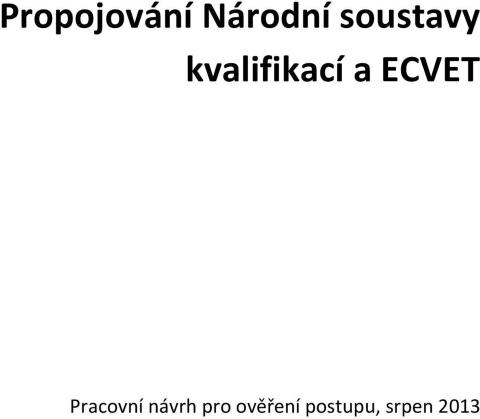 ECVET Pracovní návrh