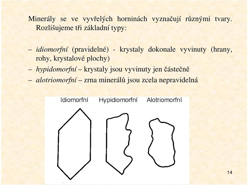 dokonale vyvinuty (hrany, rohy, krystalové plochy) hypidomorfní