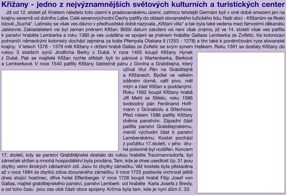 CelÈ severov chodnì»echy pat ily do oblasti slovanskèho luûickèho lidu. NaöÌ obci - K iûan m se Ìkalo lidovï ÑSuch ".