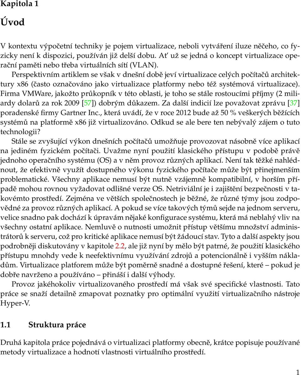 Perspektivním artiklem se však v dnešní době jeví virtualizace celých počítačů architektury x86 (často označováno jako virtualizace platformy nebo též systémová virtualizace).