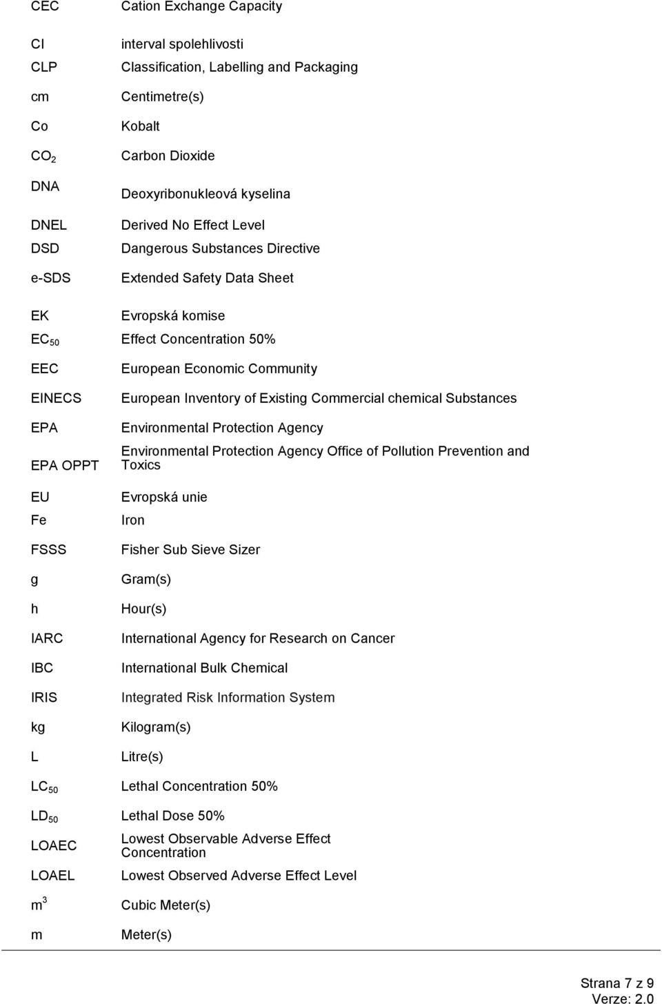 Community European Inventory of Existing Commercial chemical Substances Environmental Protection Agency Environmental Protection Agency Office of Pollution Prevention and Toxics Evropská unie Iron