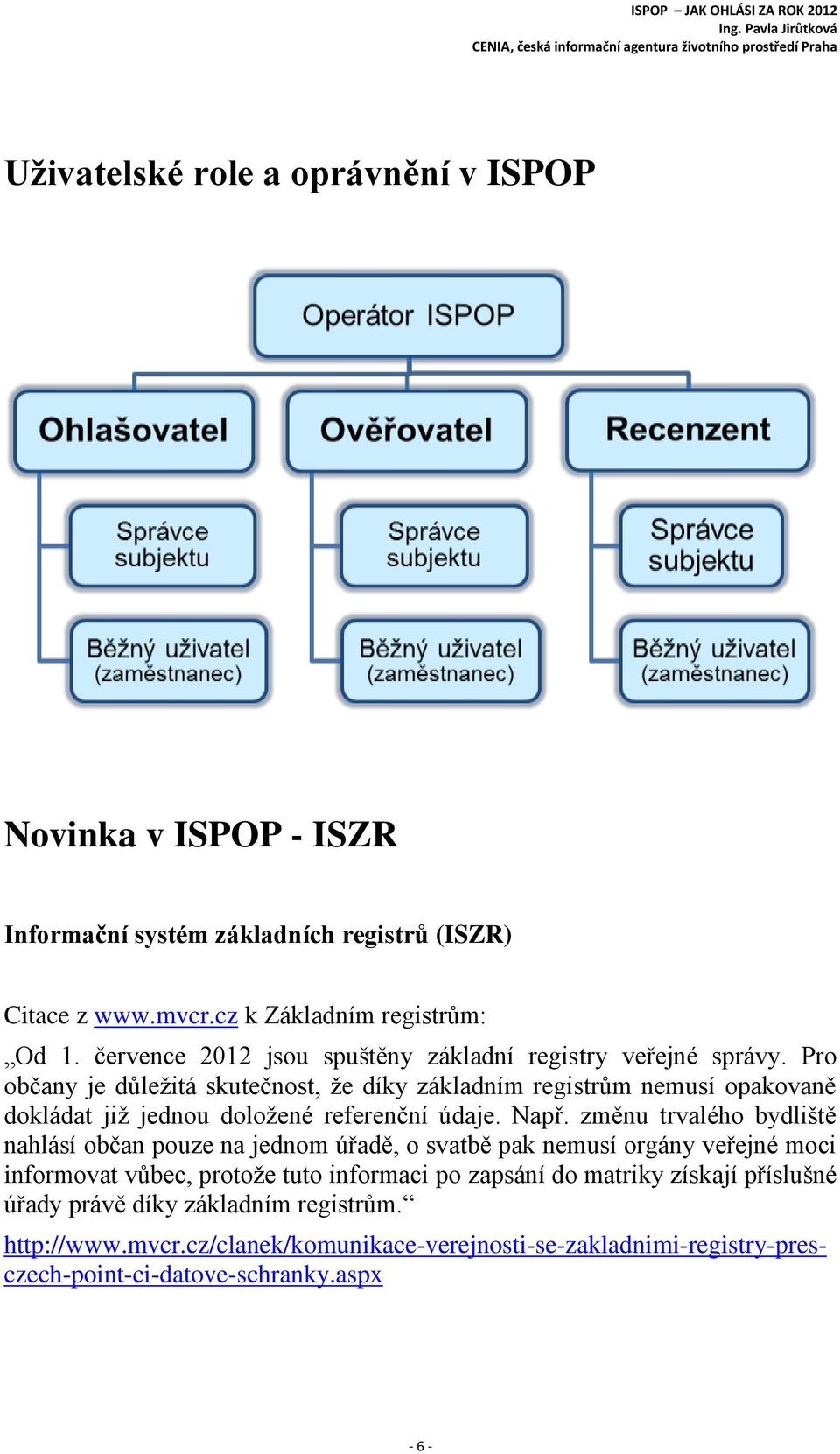 Pro občany je důležitá skutečnost, že díky základním registrům nemusí opakovaně dokládat již jednou doložené referenční údaje. Např.