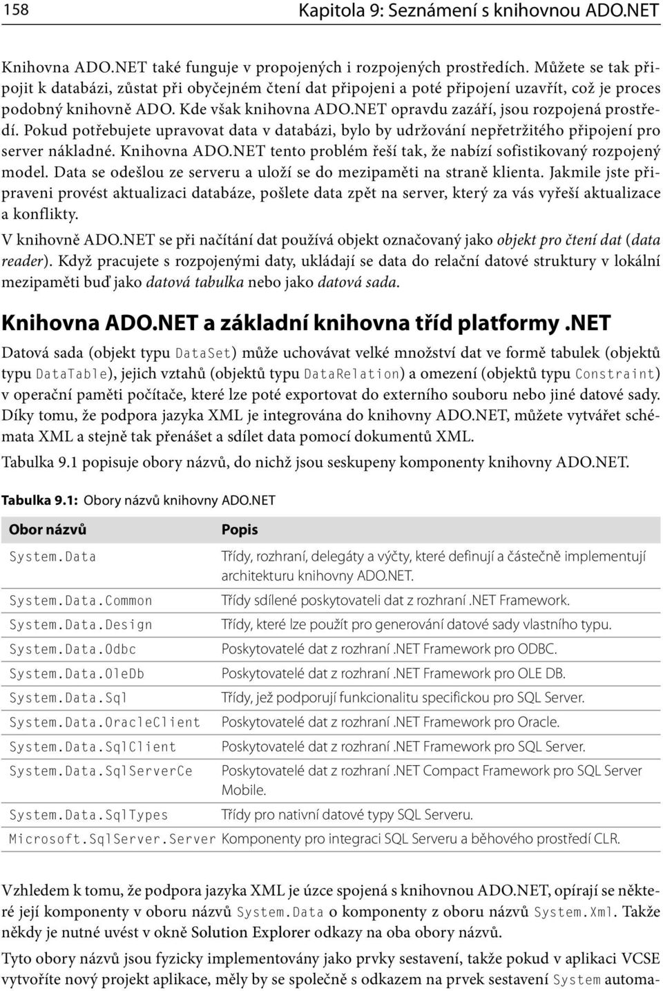 NET opravdu zazáří, jsou rozpojená prostředí. Pokud potřebujete upravovat data v databázi, bylo by udržování nepřetržitého připojení pro server nákladné. Knihovna ADO.