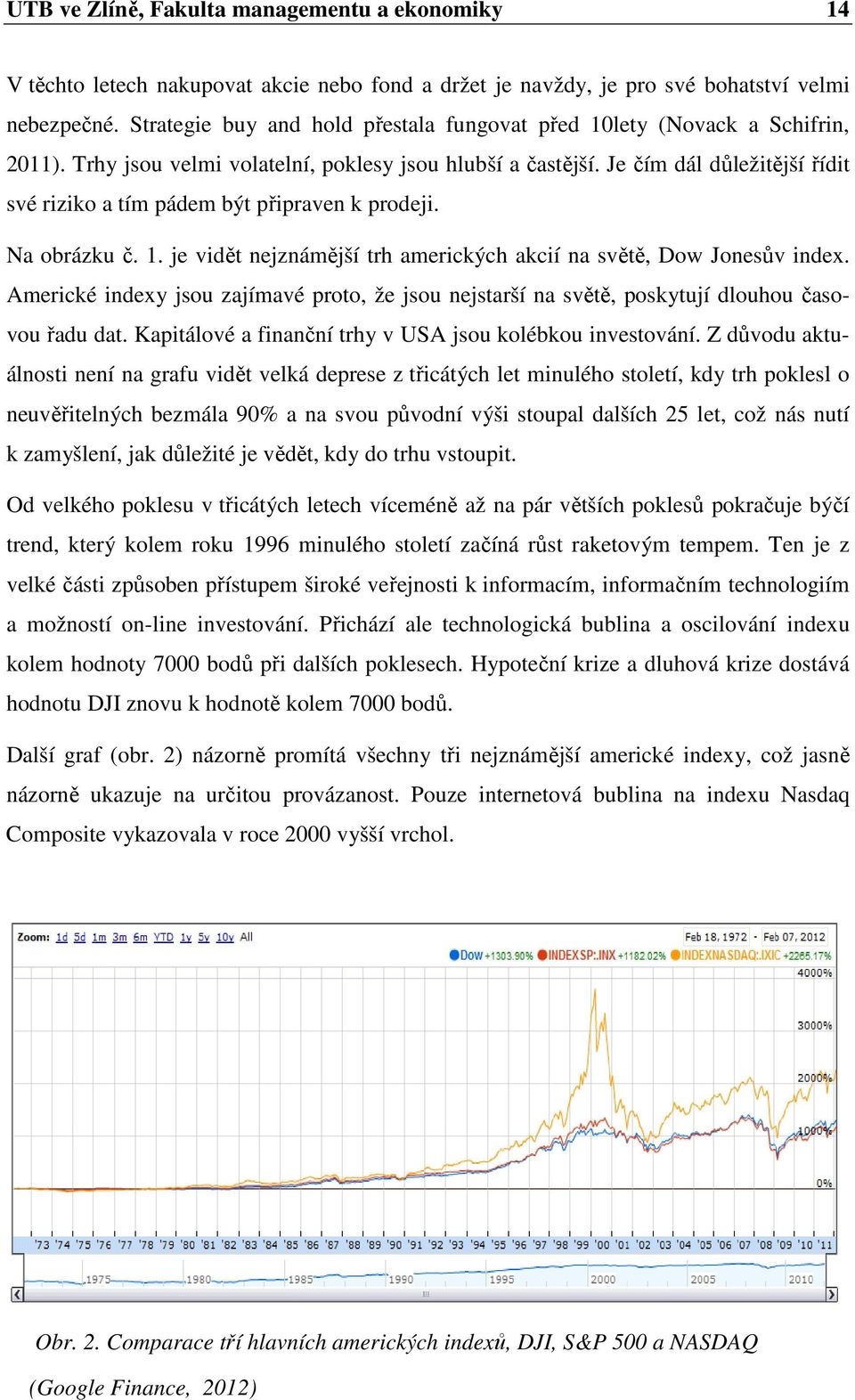 Je čím dál důležitější řídit své riziko a tím pádem být připraven k prodeji. Na obrázku č. 1. je vidět nejznámější trh amerických akcií na světě, Dow Jonesův index.