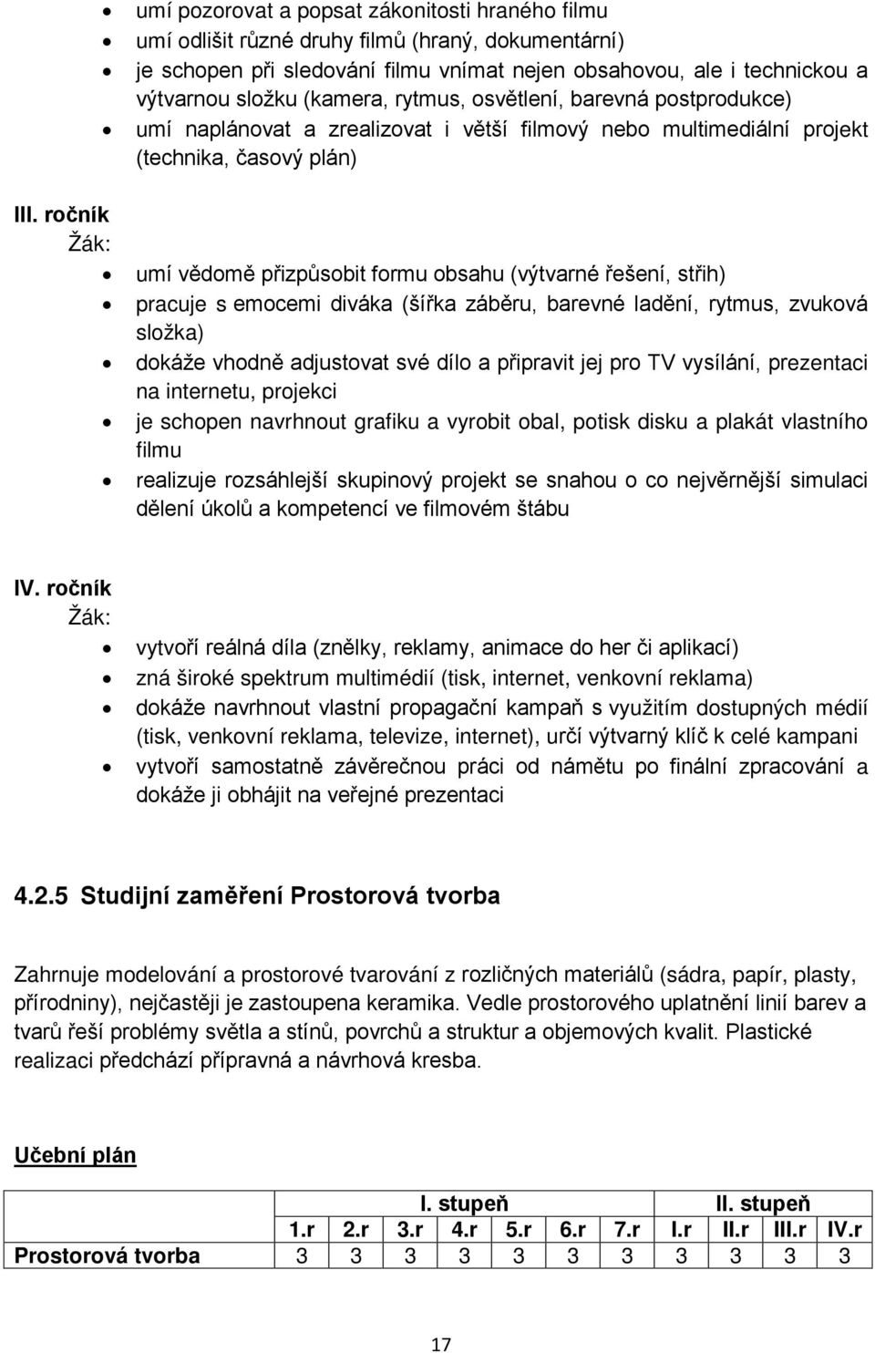 ročník umí vědomě přizpůsobit formu obsahu (výtvarné řešení, střih) pracuje s emocemi diváka (šířka záběru, barevné ladění, rytmus, zvuková složka) dokáže vhodně adjustovat své dílo a připravit jej