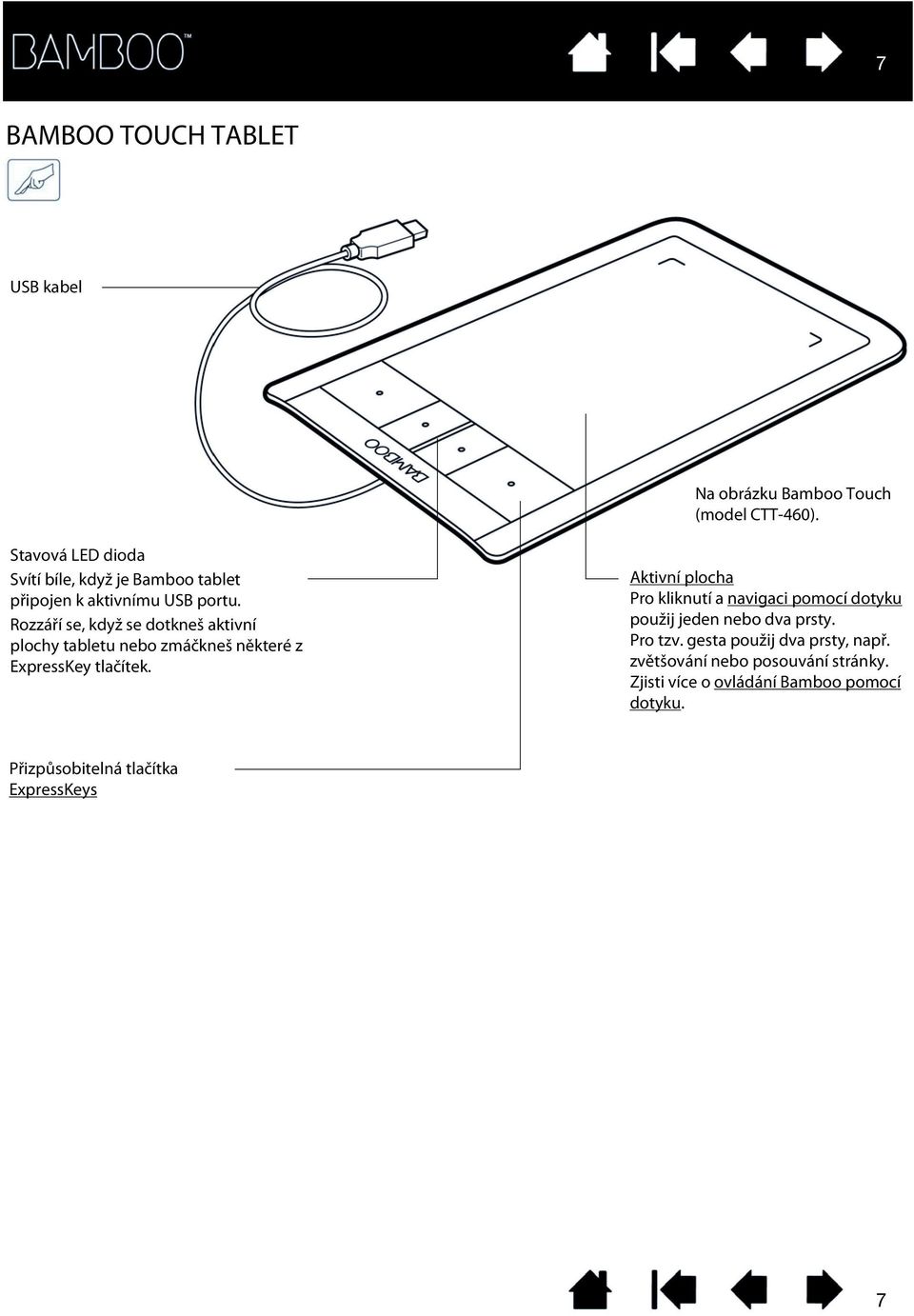 Brightens when you touch the active area of the tablet or press an ExpressKey.