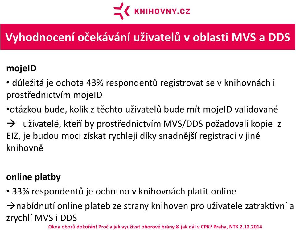 MVS/DDS požadovali kopie z EIZ, je budou moci získat rychleji díky snadnější registraci v jiné knihovně online platby 33%