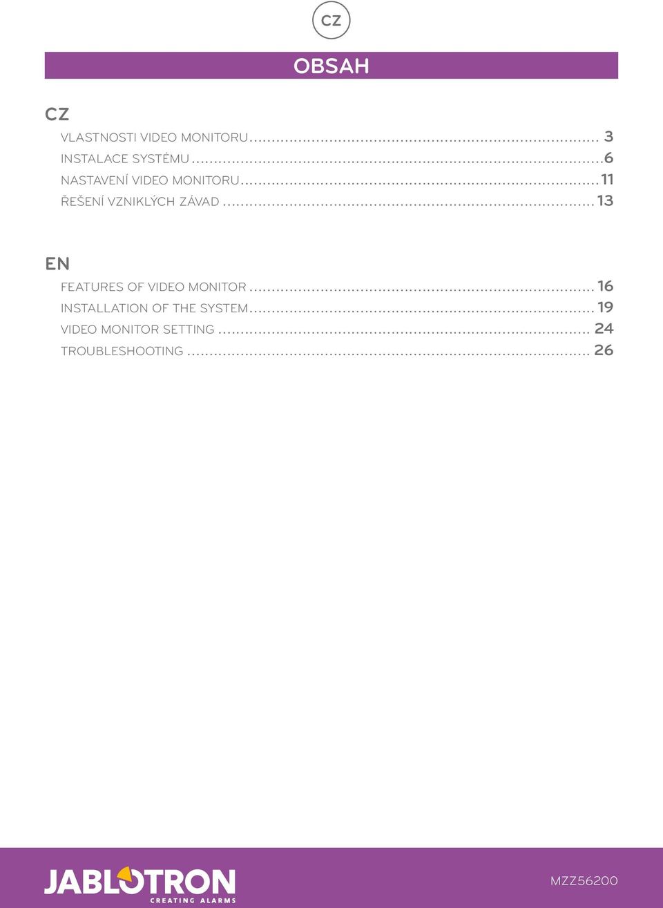 .. 13 EN Features of video monitor.