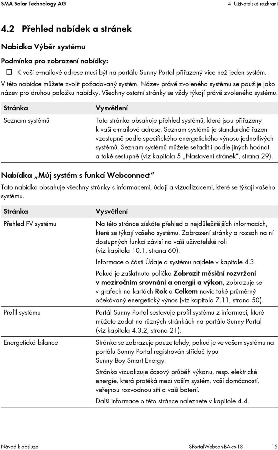 V této nabídce můžete zvolit požadovaný systém. Název právě zvoleného systému se použije jako název pro druhou položku nabídky. Všechny ostatní stránky se vždy týkají právě zvoleného systému.