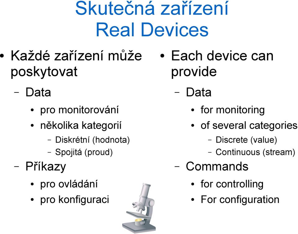 categories Diskrétní (hodnota) Discrete (value) Spojitá (proud) Příkazy