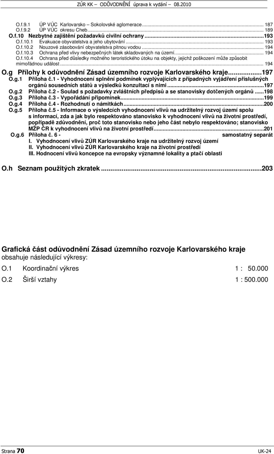 .. 194 O.g Pílohy k odvodnní Zásad územního rozvoje Karlovarského kraje...197 O.g.1 Píloha.