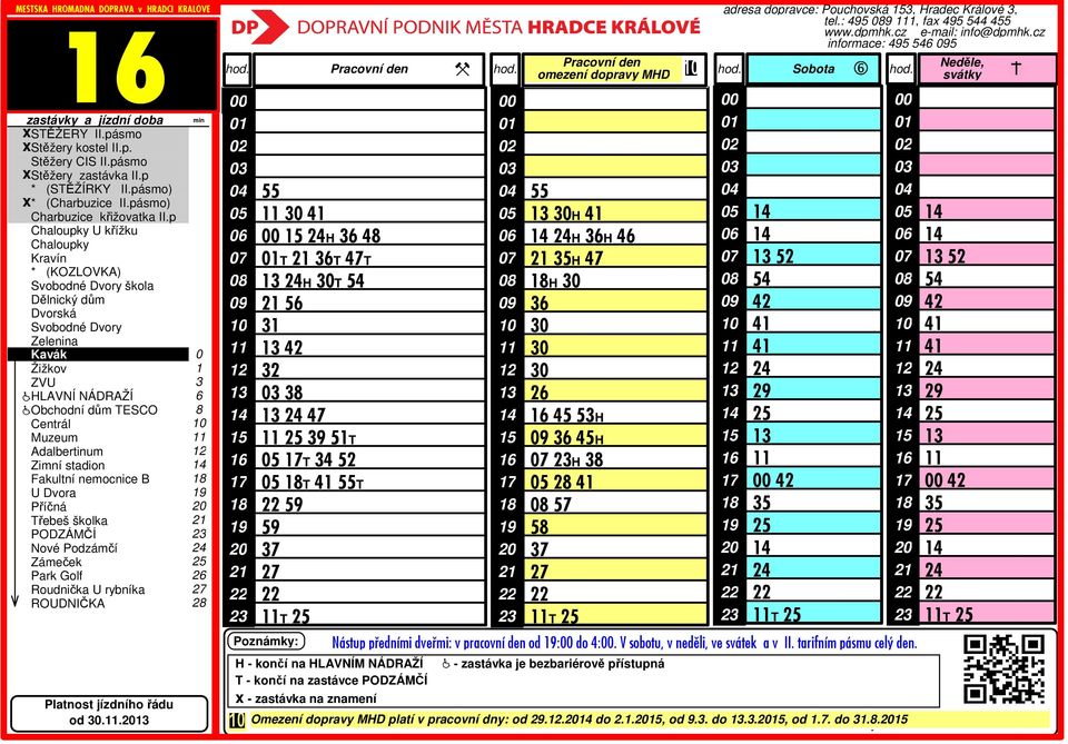 dopravce: Pouchovská, Hradec Králové, tel.