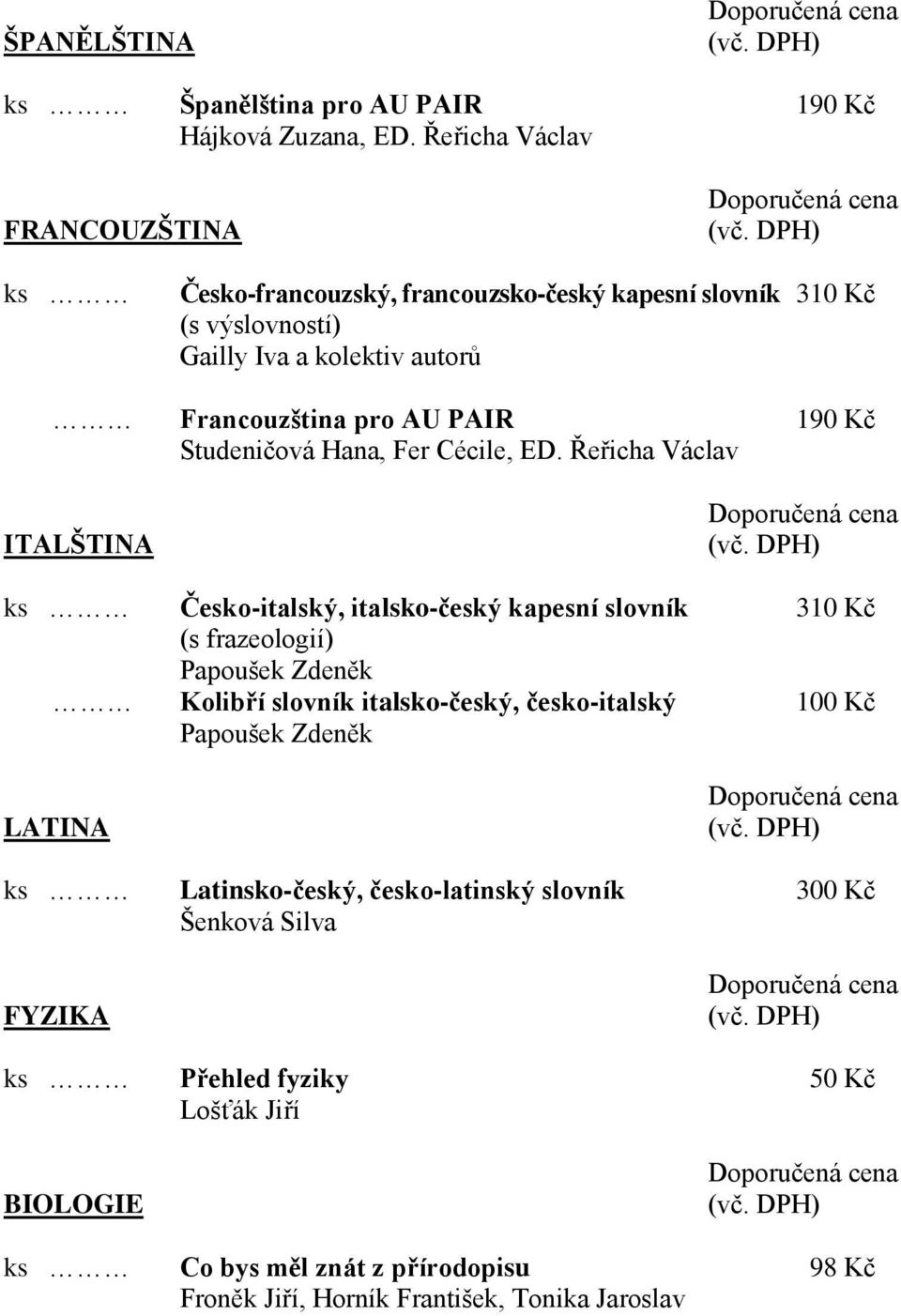 190 Kč Studeničová Hana, Fer Cécile, ED.