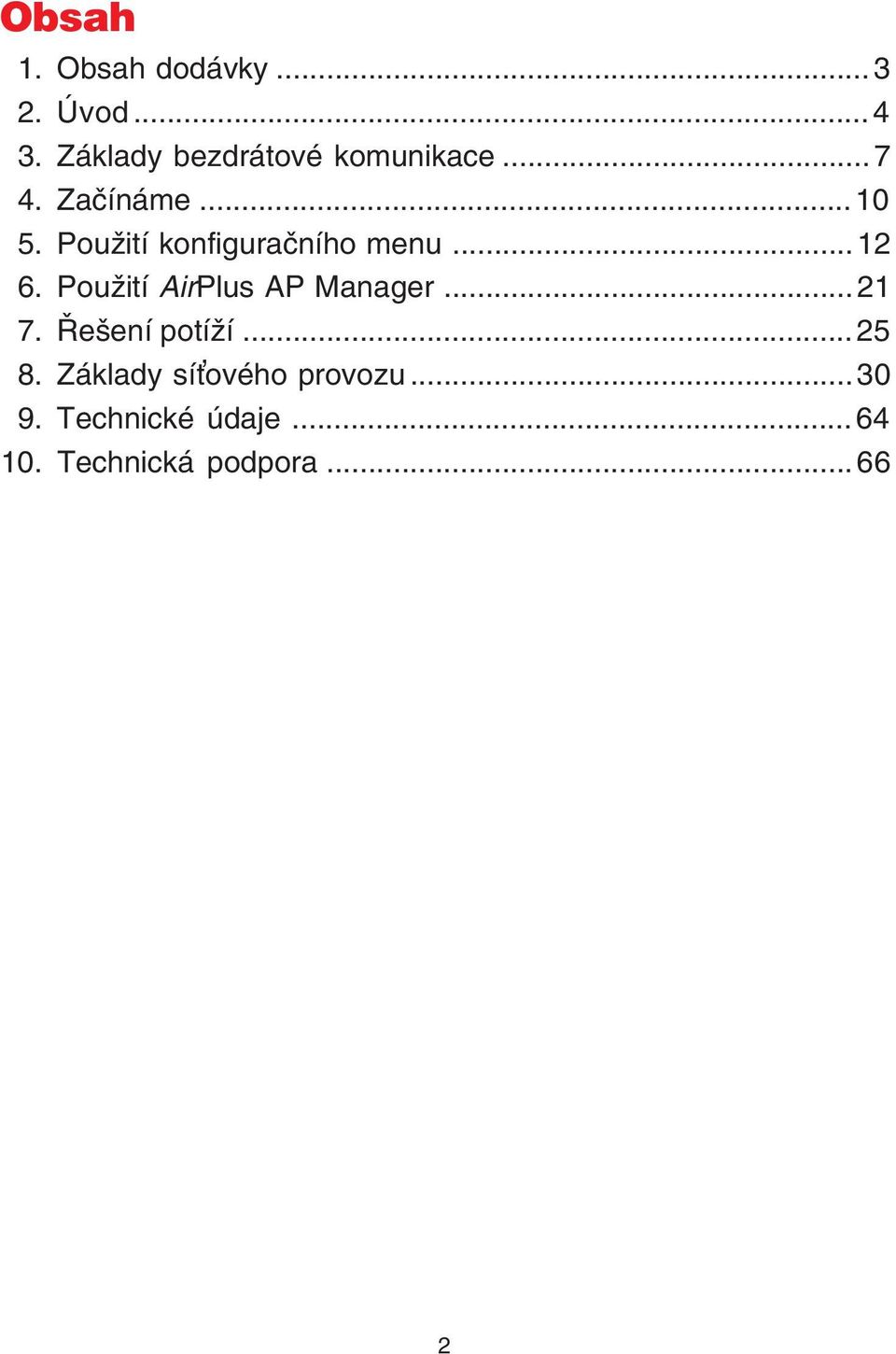 Použití konfiguraèního menu...12 6. Použití AirPlus AP Manager...21 7.