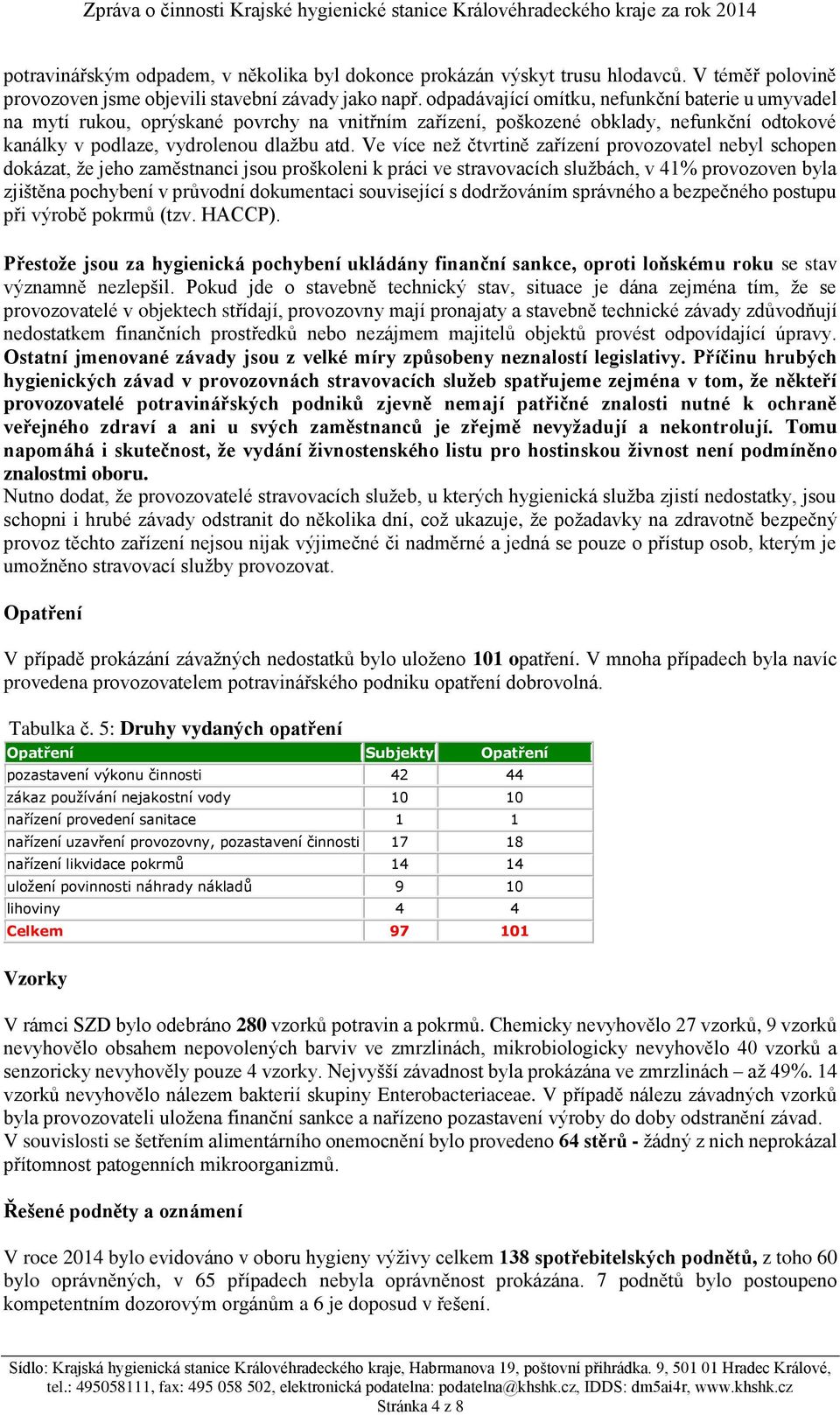 Ve více než čtvrtině zařízení provozovatel nebyl schopen dokázat, že jeho zaměstnanci jsou proškoleni k práci ve stravovacích službách, v 41% provozoven byla zjištěna pochybení v průvodní dokumentaci