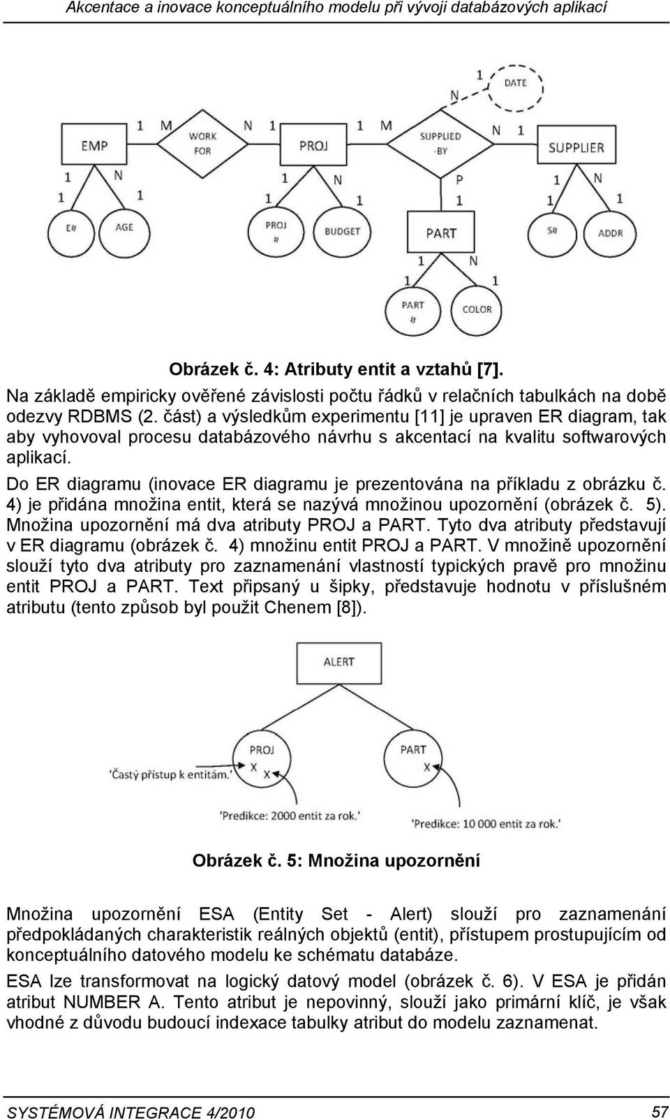 část) a výsledkům experimentu [11] je upraven ER diagram, tak aby vyhovoval procesu databázového návrhu s akcentací na kvalitu softwarových aplikací.