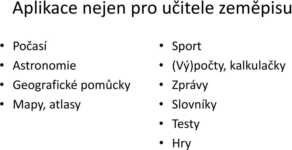 Geografické pomůcky Mapy, atlasy