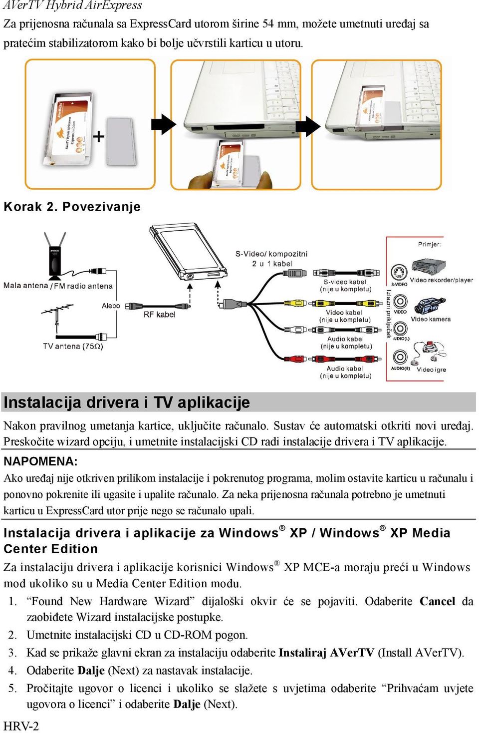 Preskočite wizard opciju, i umetnite instalacijski CD radi instalacije drivera i TV aplikacije.