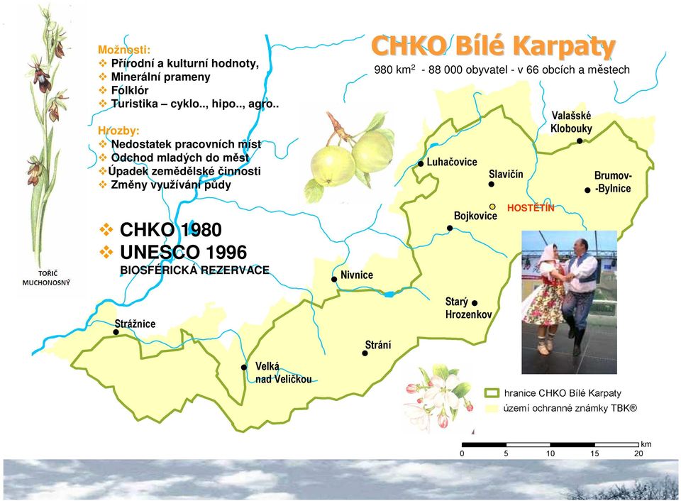 . CHKO BíléB Karpaty 980 km 2-88 000 obyvatel - v 66 obcích a městech Hrozby: