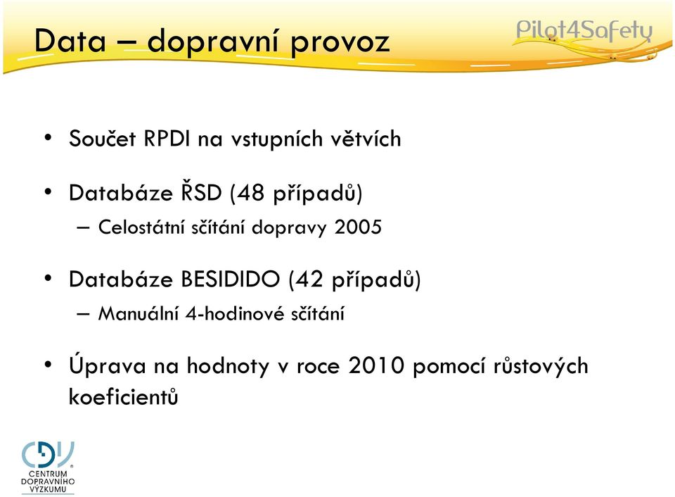 Databáze BESIDIDO (42 případů) Manuální 4-hodinové