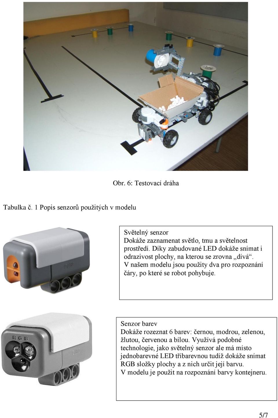 V našem modelu jsou použity dva pro rozpoznání čáry, po které se robot pohybuje.