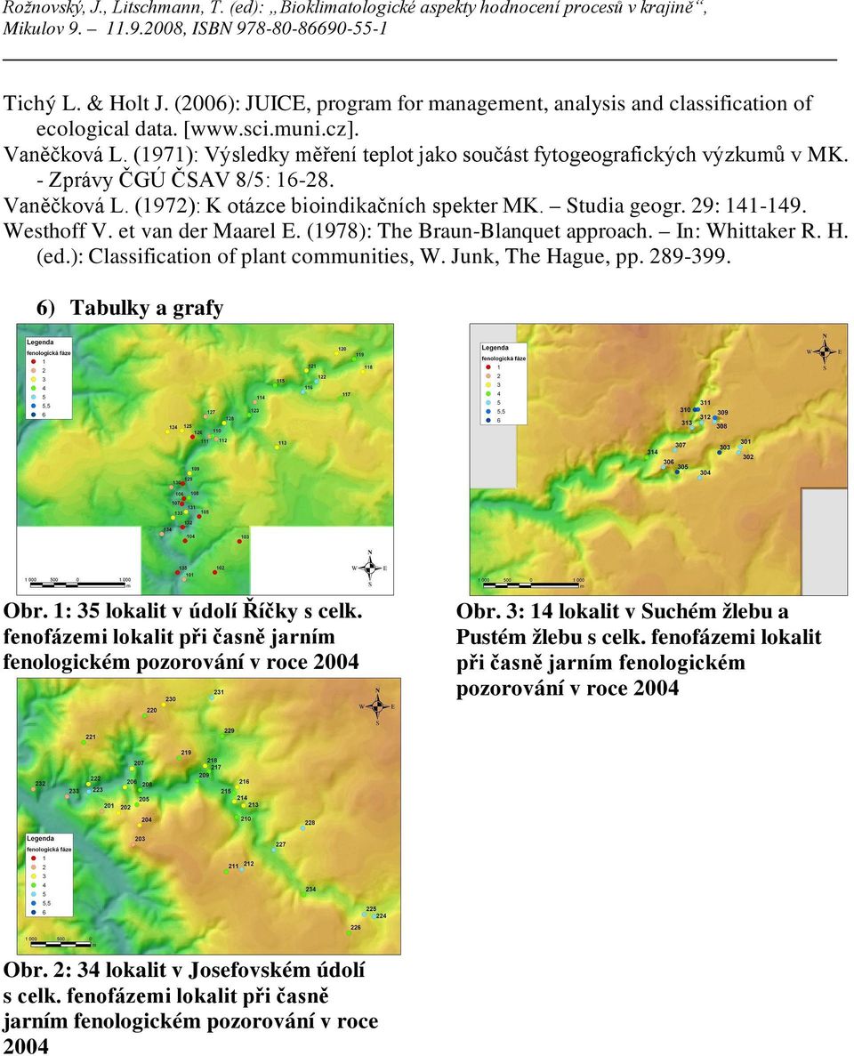 Westhoff V. et van der Maarel E. (1978): The Braun-Blanquet approach. In: Whittaker R. H. (ed.): Classification of plant communities, W. Junk, The Hague, pp. 289-399. 6) Tabulky a grafy Obr.