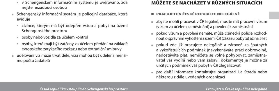 déle, víza mohou být udělena menšímu počtu žadatelů Můžete se nacházet v různých situacích Pracujete v České republice nelegálně abyste mohli pracovat v ČR legálně, musíte mít pracovní vízum (vízum