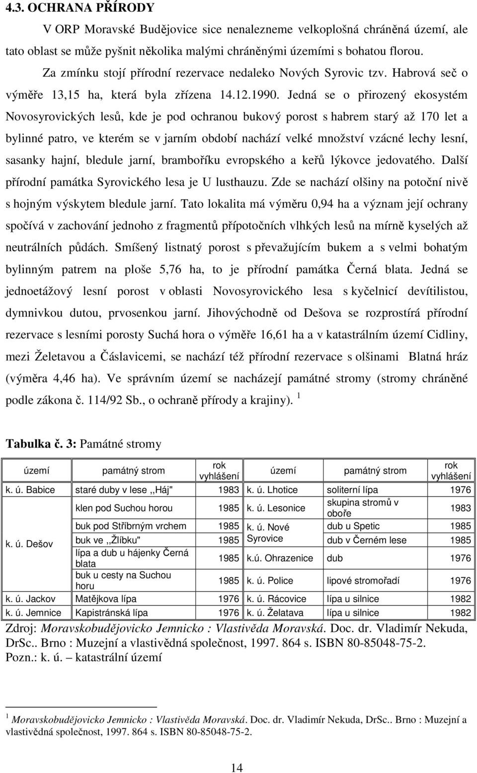 Jedná se o přirozený ekosystém Novosyrovických lesů, kde je pod ochranou bukový porost s habrem starý až 170 let a bylinné patro, ve kterém se v jarním období nachází velké množství vzácné lechy