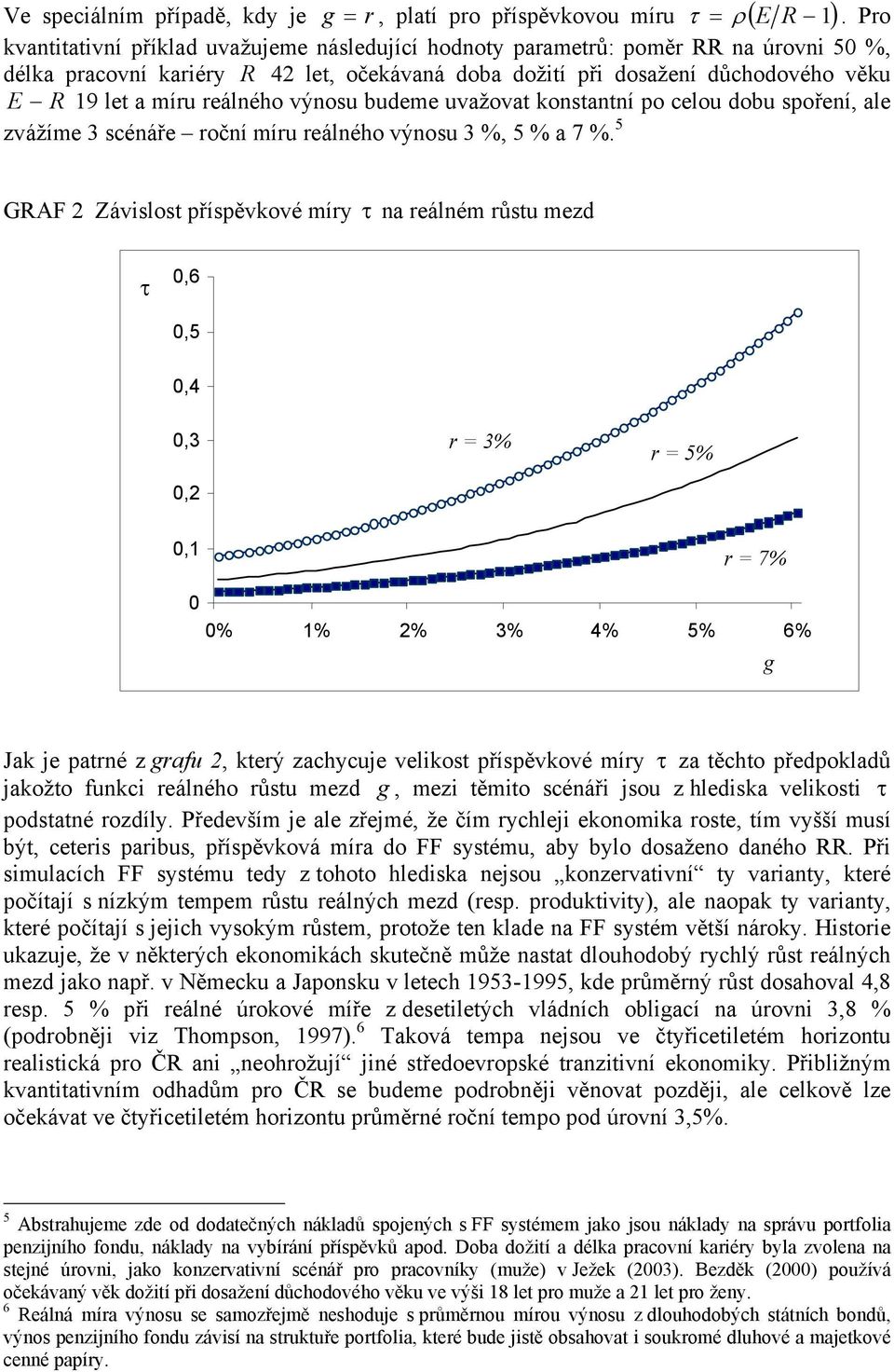 budeme uvažova konsanní po celou dobu spoření, ale 5 zvážíme 3 scénáře roční míru reálnéo výnosu 3 %, 5 % a 7 %.