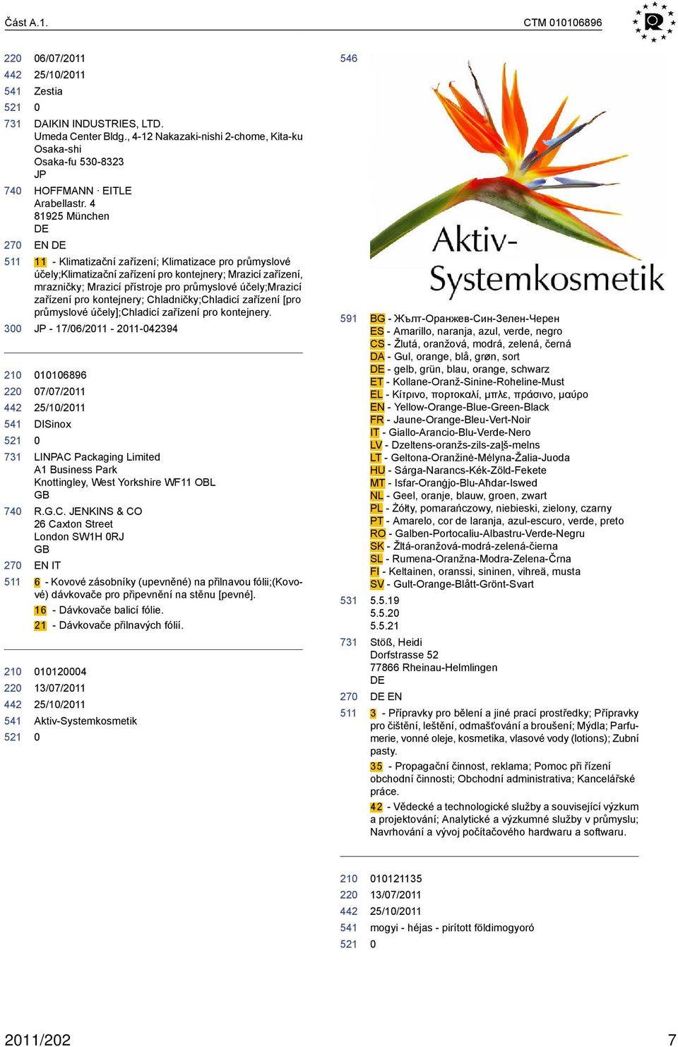 zařízení pro kontejnery; Chladničky;Chladicí zařízení [pro průmyslové účely];chladicí zařízení pro kontejnery.