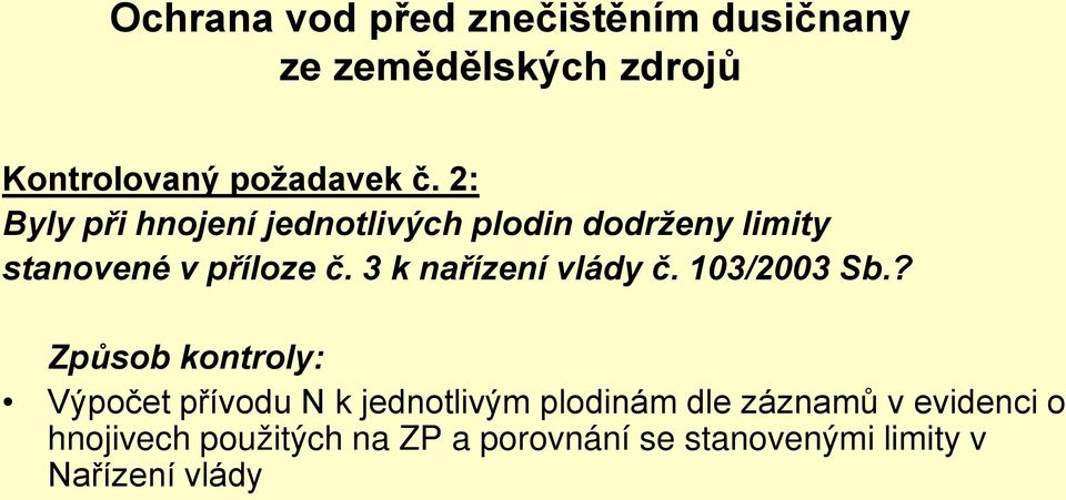 3 k nařízení vlády č. 103/2003 Sb.