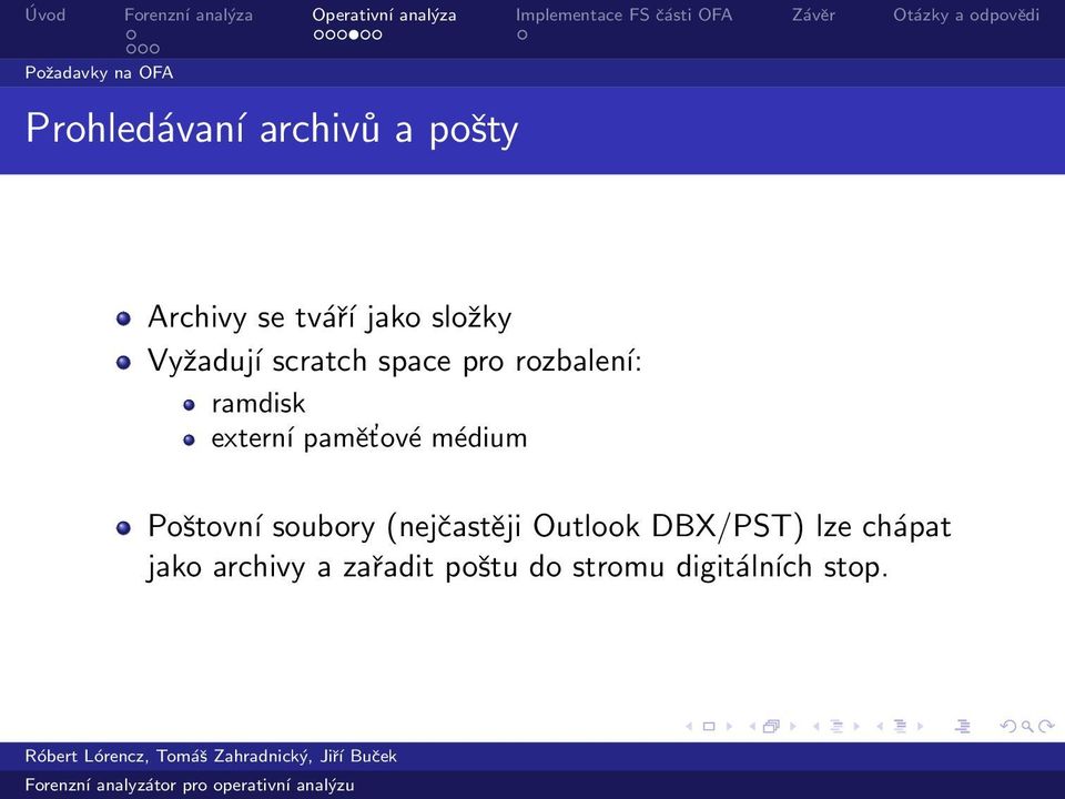 externí pamět ové médium Poštovní soubory (nejčastěji Outlook