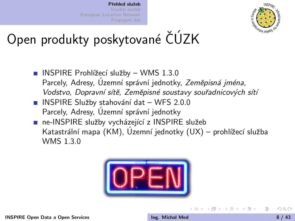 souřadnicových sítí INSPIRE Služby stahování dat WFS 2.0.