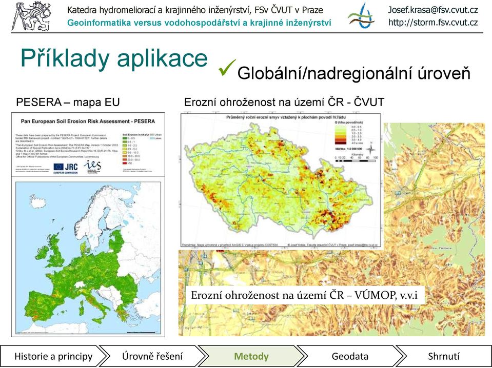 PESERA mapa EU Erozní ohroženost na