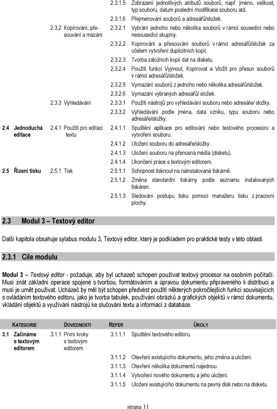 2.3.2.4 Použití funkcí Vyjmout, Kopírovat a Vložit pro přesun souborů v rámci adresářů/složek. 2.3.2.5 Vymazání souborů z jednoho nebo několika adresářů/složek. 2.3.2.6 Vymazání vybraných adresářů/ složek.