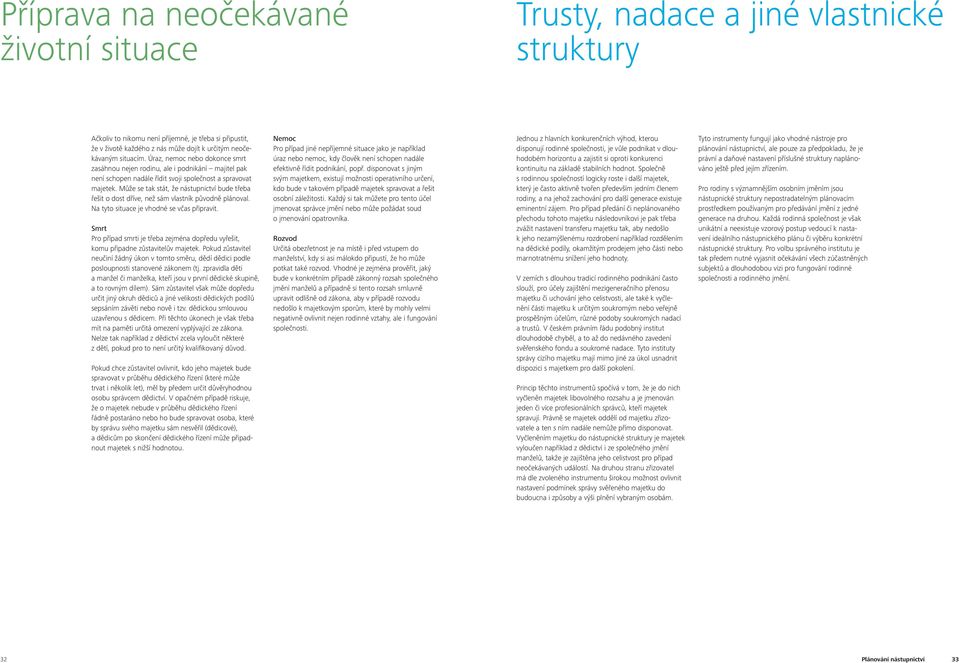 Může se tak stát, že nástupnictví bude třeba řešit o dost dříve, než sám vlastník původně plánoval. Na tyto situace je vhodné se včas připravit.