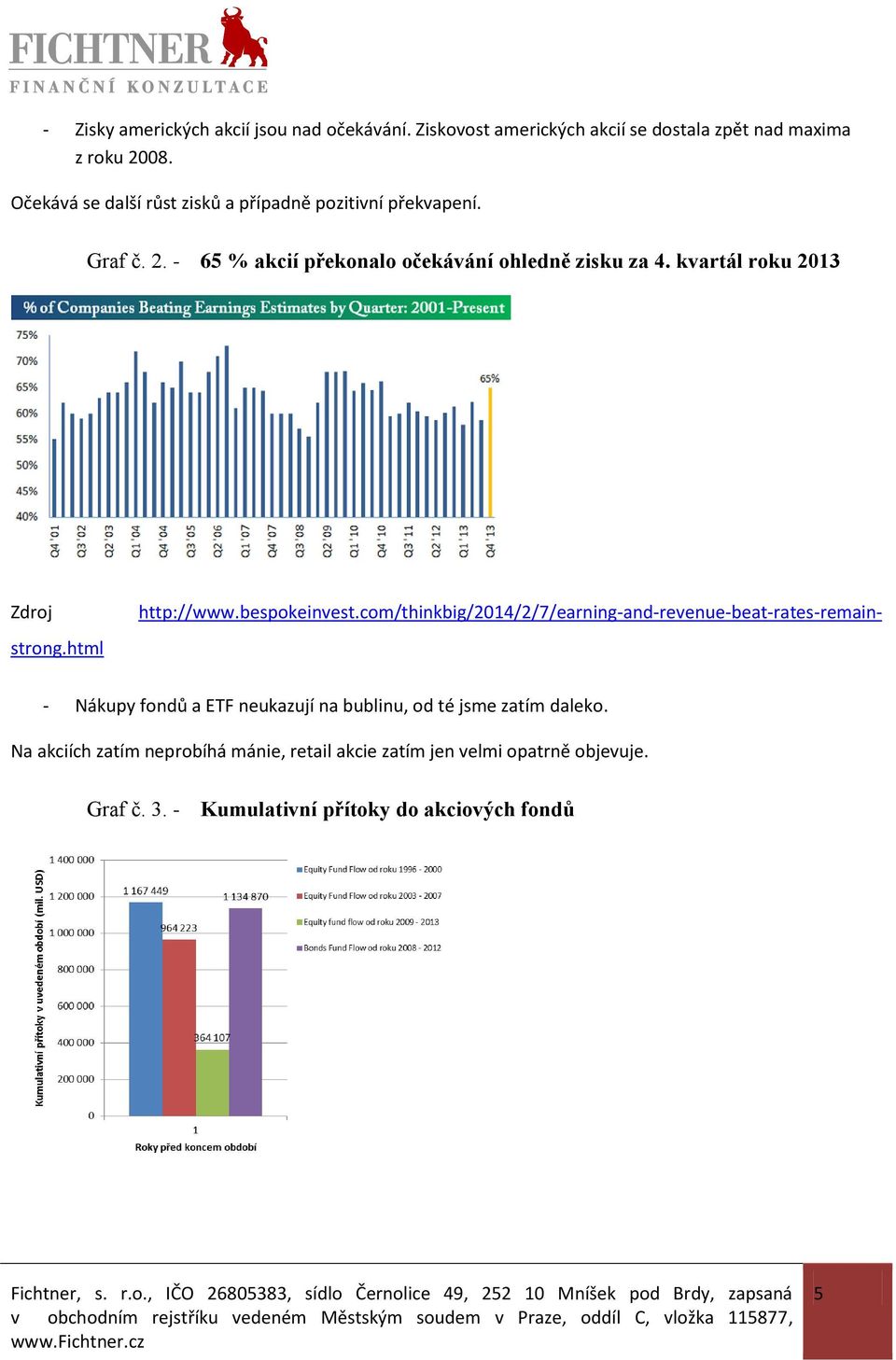 kvartál roku 2013 Zdroj http://www.bespokeinvest.com/thinkbig/2014/2/7/earning-and-revenue-beat-rates-remainstrong.