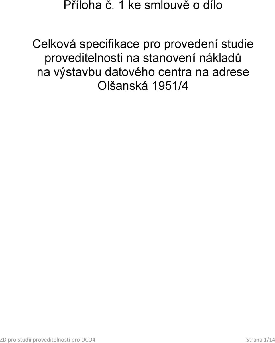 studie proveditelnosti na stanovení nákladů na