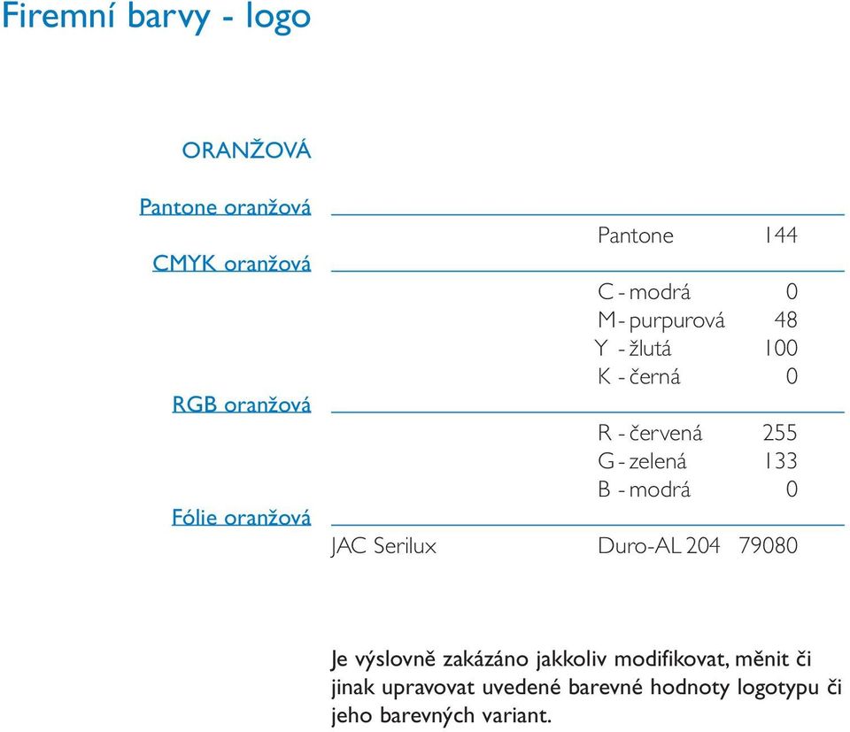 zelená 133 B - modrá 0 JAC Serilux Duro-AL 204 79080 Je výslovně zakázáno jakkoliv