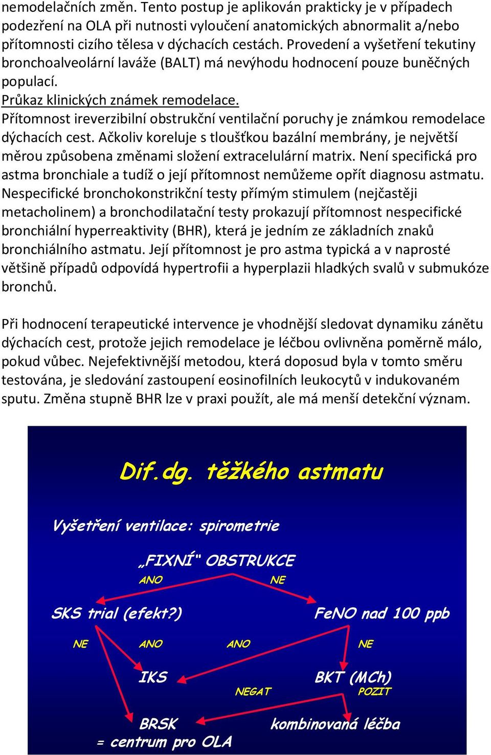 Přítomnost ireverzibilní obstrukční ventilační poruchy je známkou remodelace dýchacích cest.