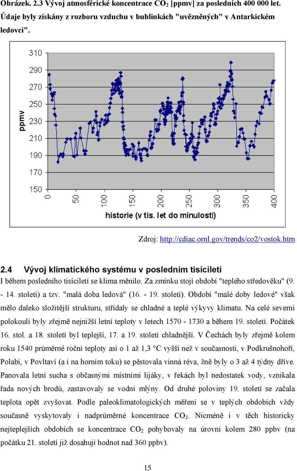 "malá doba ledová" (16. - 19. století). Období "malé doby ledové" však mělo daleko složitější strukturu, střídaly se chladné a teplé výkyvy klimatu.