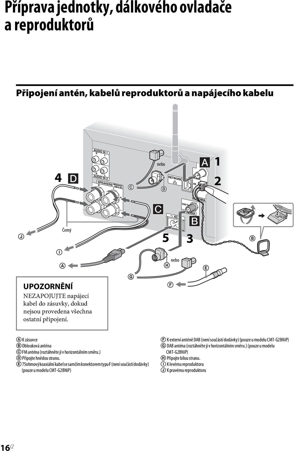 ) D Připojte hnědou stranu.