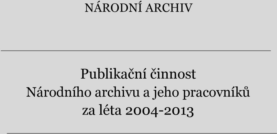 Národního archivu a