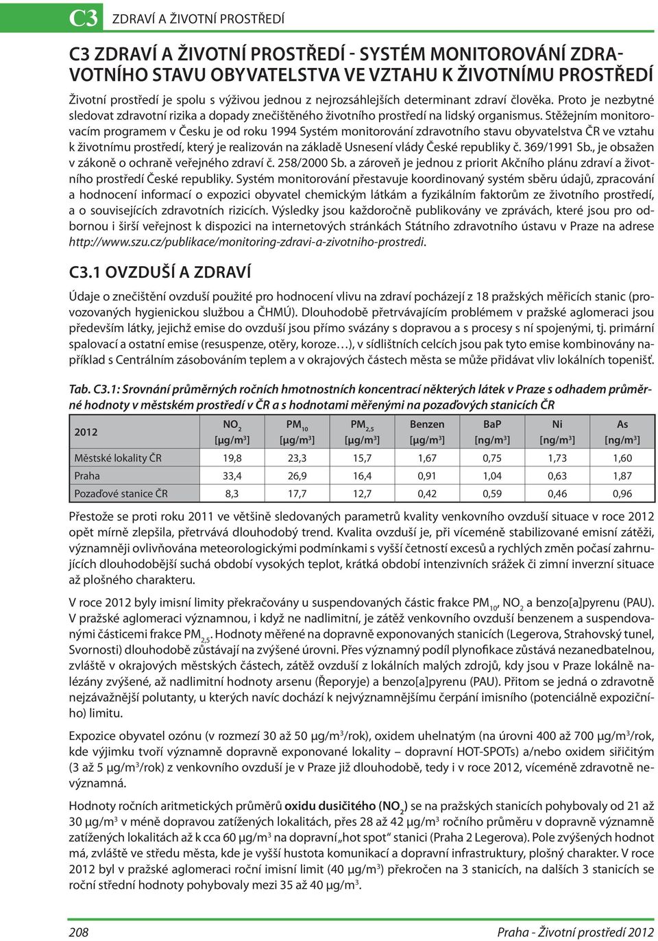 Ste z ejni m monitorovaci m programem v C esku je od roku 1994 Syste m monitorova ni zdravotni ho stavu obyvatelstva C R ve vztahu k z ivotni mu prostr edi, ktery je realizova n na za klade Usneseni