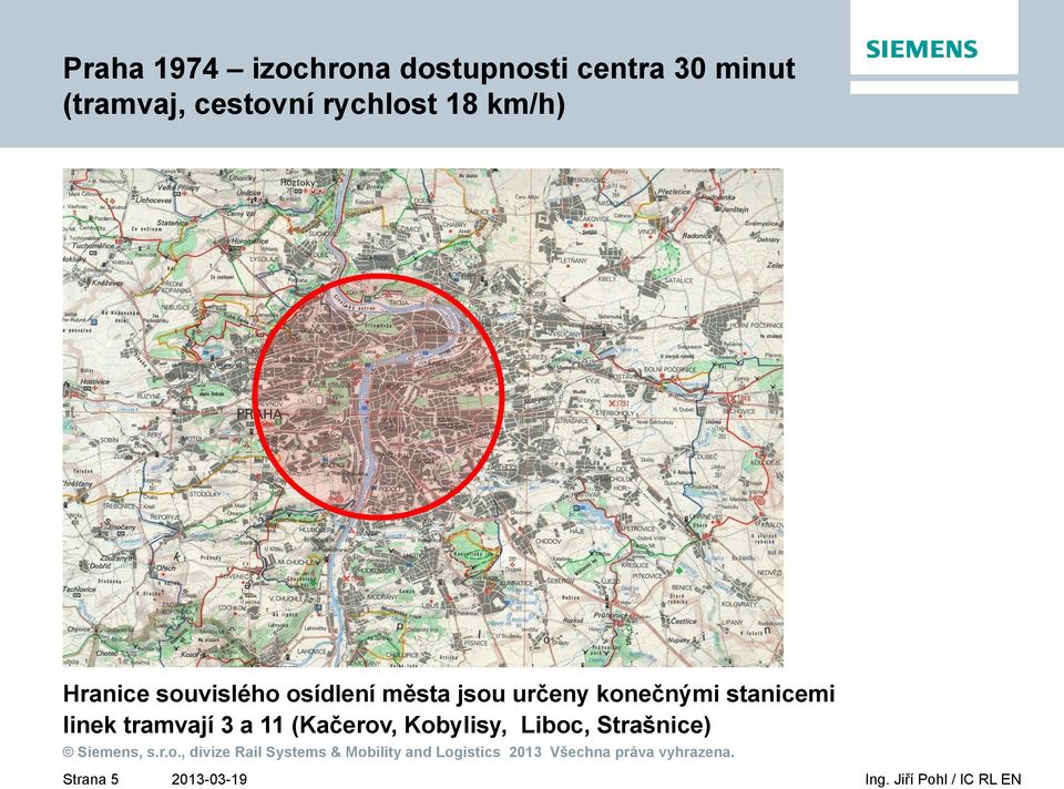 souvislého osídlení města jsou určeny konečnými