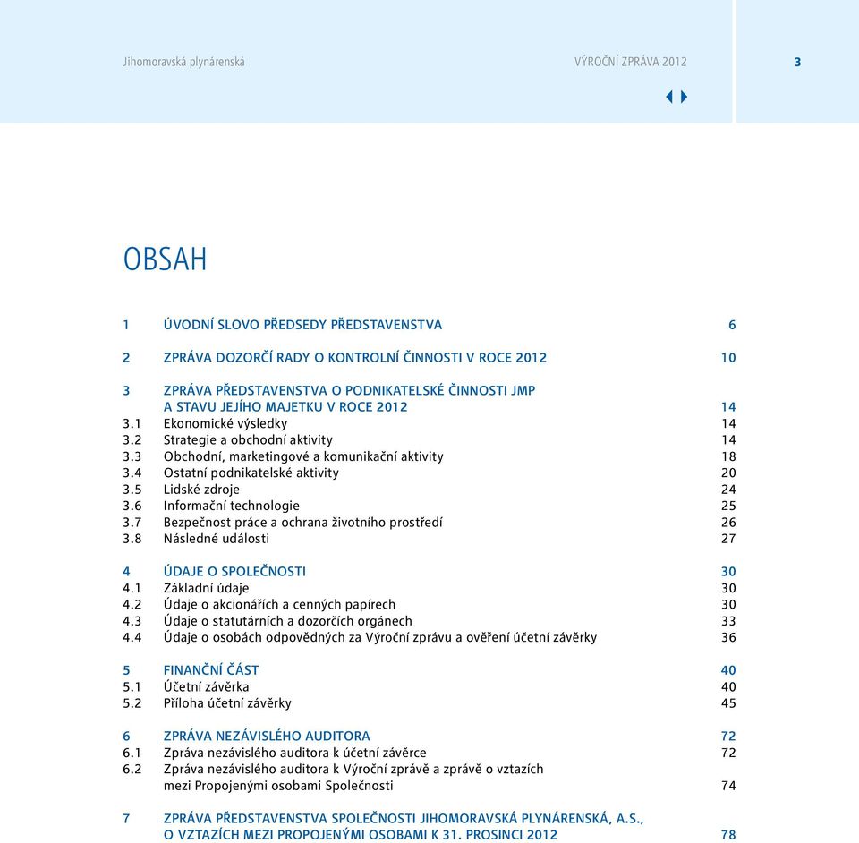 5 Lidské zdroje 24 3.6 Informační technologie 25 3.7 Bezpečnost práce a ochrana životního prostředí 26 3.8 Následné události 27 4 Údaje o společnosti 30 4.1 Základní údaje 30 4.